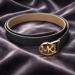 Michael Kors Black and Gold Women's Belt